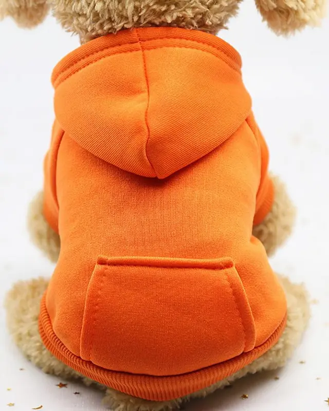 Felpa Velluto color arancio indossata da un cane